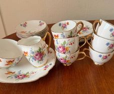 Antique/Vintage 1960's Hammersley 6 Piece Fine Bone China Afternoon Piece Tea Set