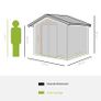 9 x 6FT Metal Shed Roofed Garden Shed Outdoor Storage Shed with Foundation Ventilation & Doors, Dark Grey (FREE POSTAGE) Image 3