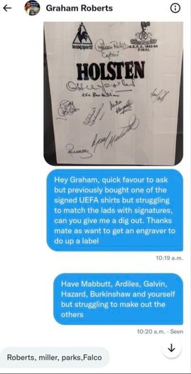 Tottenham 1984 UEFA signed jersey with programme
