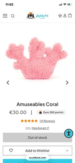 New JELLYCAT Amuseable Coral