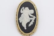 925 vintage sterling silver gold plated Wedgwood brooch