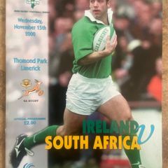 Very Rare 2000 Ireland v South Africa - 'A' International Match Programme