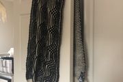Scarf large wool black and white