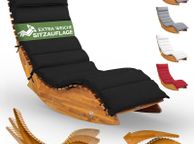 main image for ad Wooden Sun Lounger with Cushion Swing lounger  Weatherproof Folding Garden Lounger Ergonomic 160 kg Load Capacity FSC Certified Lounger Balcony Garden 195 x 60 cm