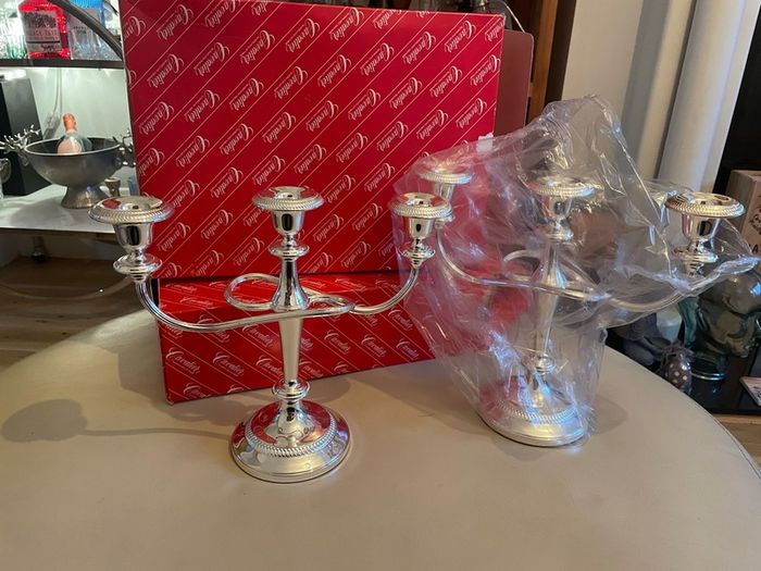 Silver Dipped Queen Anne Candleabrq