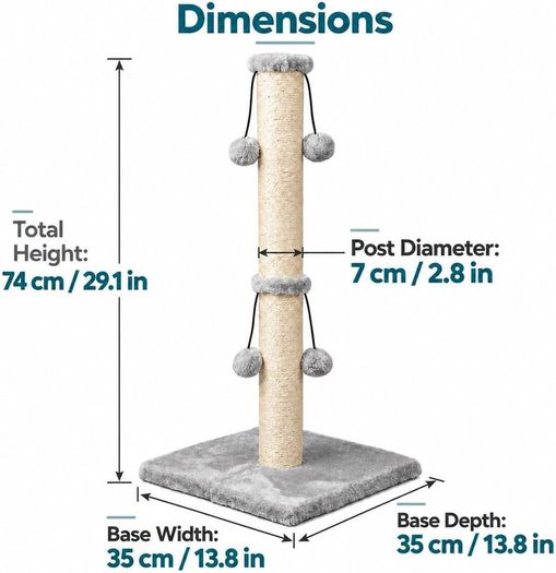 Dimaka 74cm Tall Cat Scratching Post for Large Cats - Brand New Sealed