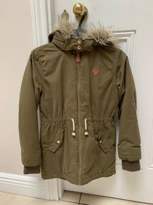 Next Khaki Girls Winter Coat: 9-10yrs - Reduced As New Zip Needed