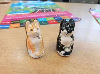 Vintage sweets Tins Hunky Dory 1986 Dana Kubick Kitty Cat Mouse fish flowers Tins Container Made in England vintage  cats