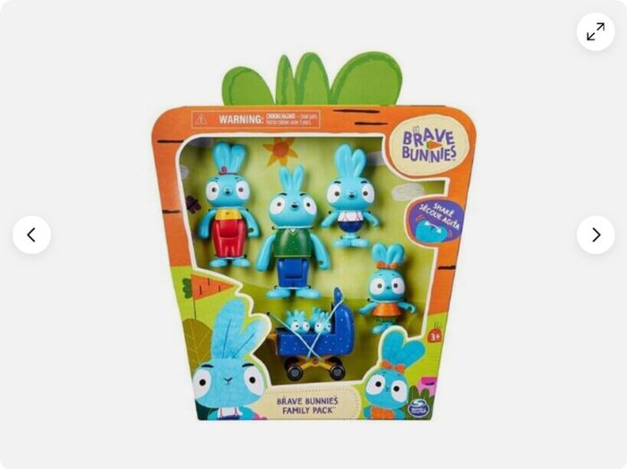 BRAND NEW Brave Bunnies Pack of 5 Action Figures of The Rabbit Family