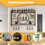 Wine Rack Wall Mounted, 120cm Wall Wine Rack With Wine Glass Holder, 3-Tiers Iron Bar Shelves Cabinet, Wine Racks For Home Cupboard, Restaurant, Bar Display Liquor Bottles Image 4