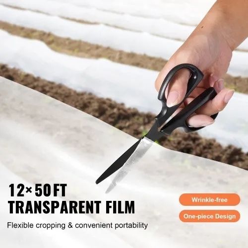 Greenhouse Plastic Sheeting 12 x 50 ft, 6 Mil Thickness Clear Greenhouse Film, Polyethylene