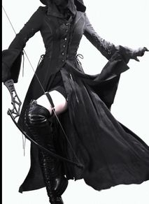 Black Gothic Hooded Dress and Coat