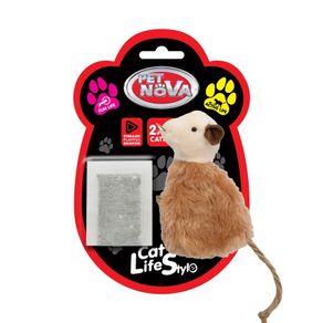 Pet Nova Cat Brown Mouse With Catnip Toy