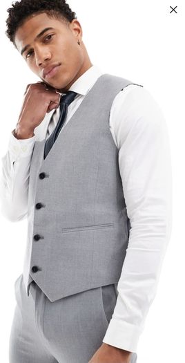 Asos 2 Piece Slim Fit Grey Suit Waist 30 Leg 30 Chest 44