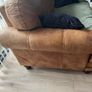 Two seater tan leather sofa Image 4
