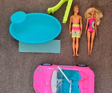 barbie bundle :car , pool plus 2 dolls