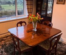 Elegant Square Wooden Dining Table & 4 Balloon-Back Chairs