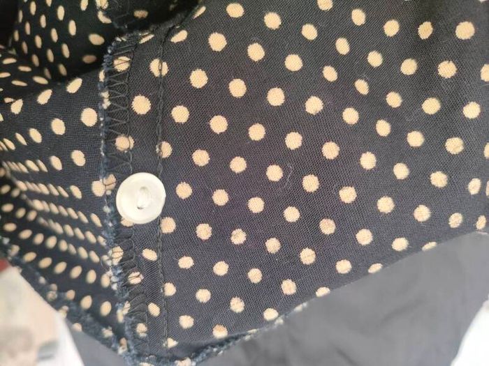 Vintage Betty Barclay Navy and cream polkadot midi dress