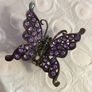 PURPLE Feather & Diamante Hair Clips Image 8