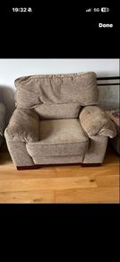 3 piece suite plus two end tables with two lamps and a coffee table, mint condition.