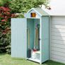 Wooden Garden Shed with 3 Shelves, Vertical Utility Shed Outdoor Tool Storage Cabinet, 77 x 54.2 x 179cm, Blue Image 8