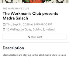 Madra Salach Tickets (Workmans Club)
