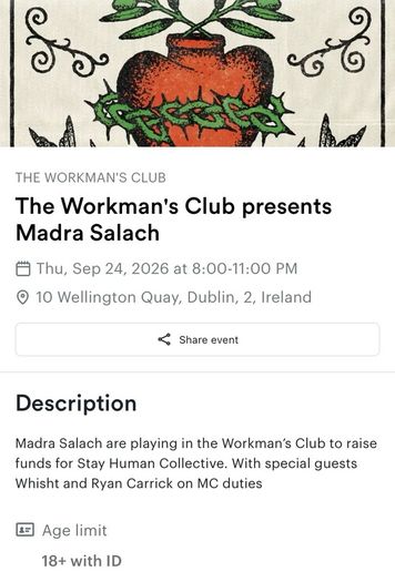 Madra Salach Tickets (Workmans Club)