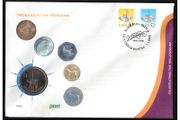 2000 Ireland Celebrating The Millennium PNC (Philatelic Numismatic Cover) with 50p &amp; 52p definitive stamp tied with cancel of 01/01/2020 and IR1 Millenium coin.