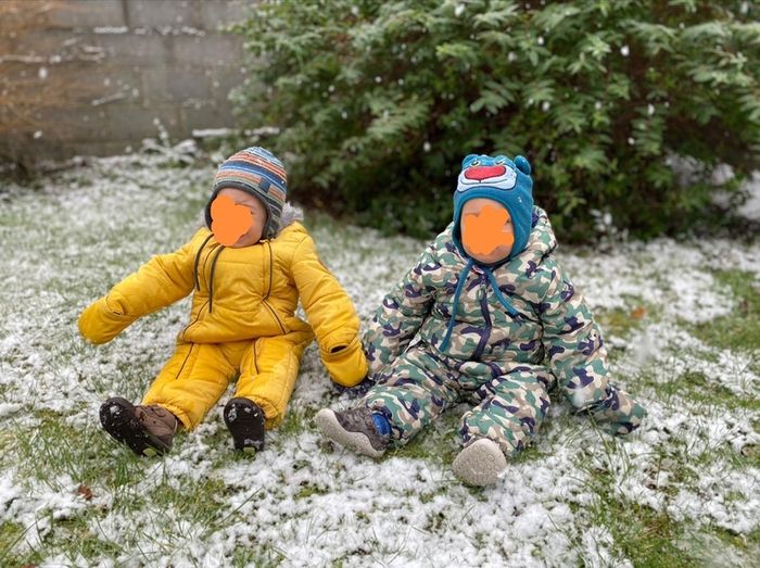 One piece winter suit set of 2 for twins