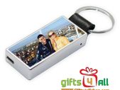 Personalised luxury flameless USB Cigarette Lighter - Silver With Keyring