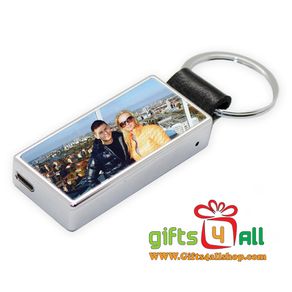 Personalised luxury flameless USB Cigarette Lighter - Silver With Keyring