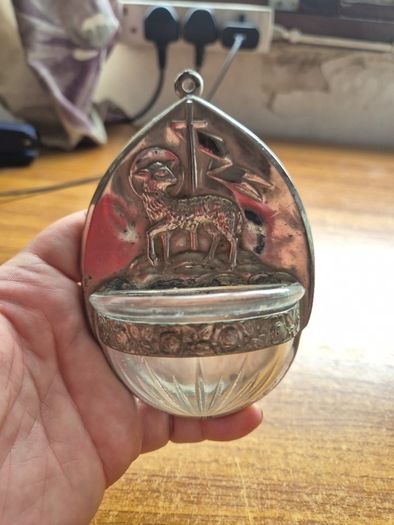 Vintage Holy Water Font Lamb of God