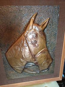 1950s Bruce Fox Copper Horse Relief Plaque