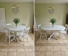 Beautiful Greige Wood Extending Kitchen Table (Table Only)
