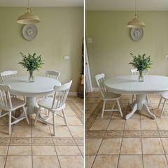 Beautiful Greige Wood Extending Kitchen Table (Table Only)