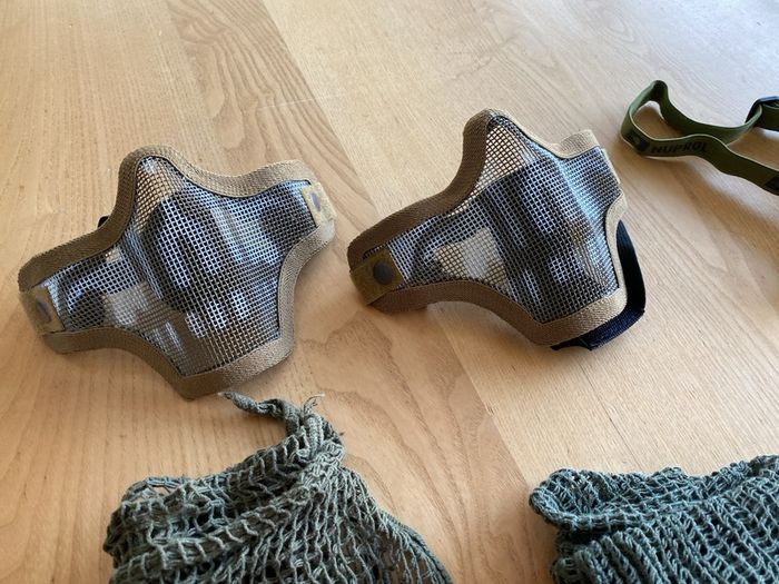 airsoft eye/face protection & camo scarves