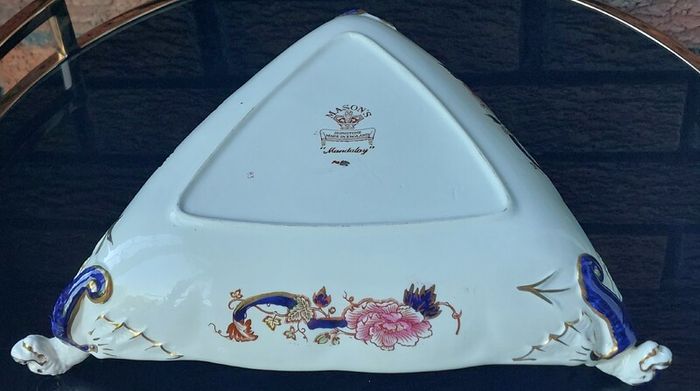 Rare Mason's "Blue Mandalay" Triangular Serving Dish