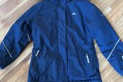 Trespass navy jacket fully fleece lined removable hood age 9-10