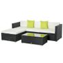 5PC Rattan Furniture Set Garden Outdoor Sectional Sofa Coffee Table Combo Patio Furniture Metal Frame w/Cushion Pillows (FREE SHIPPING) Image 2