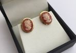 Vintage 18ct Yellow Gold Cameo Stud Earrings