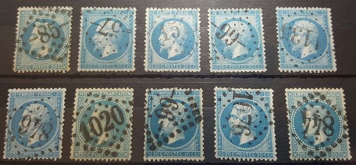Stamps x 30  France Circa. 1870 Napoleon & Ceres
