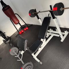 Weight bench and weights