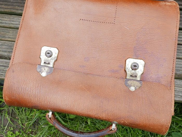 Vintage 70s Vintage Leather BAG 16,2" x 14"