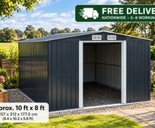 XL Metal Shed Tool Shed, Galvanised Metal