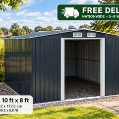 XL Metal Shed Tool Shed, Galvanised Metal