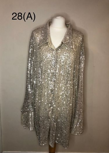 Boohoo champagne sequinned blouse (size 28)