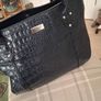 Osprey of London Navy Patent Crocodile Leather Handbag Image 3