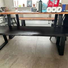 solid acacia wood dinner bench