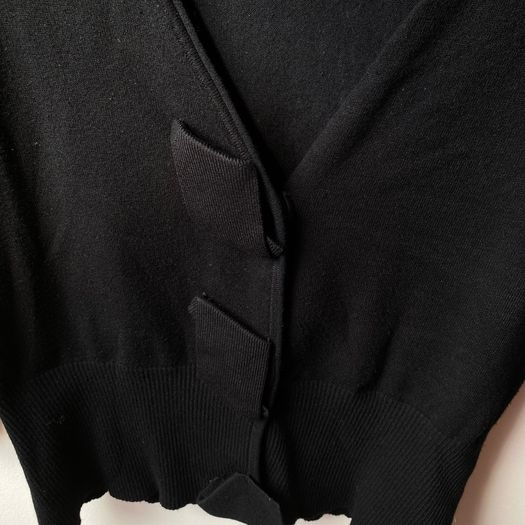 Coast Black Bow Front Short Cardigan