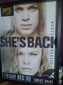 ufc 207 rousey Vs Nunez framed poster